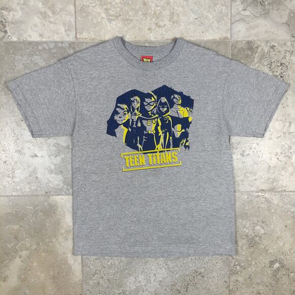 Vintage 2005 Teen Titans Graphic T Shirt Cartoon DC Comics Tee TV Movie Y2K Gray - Picture 3 of 15